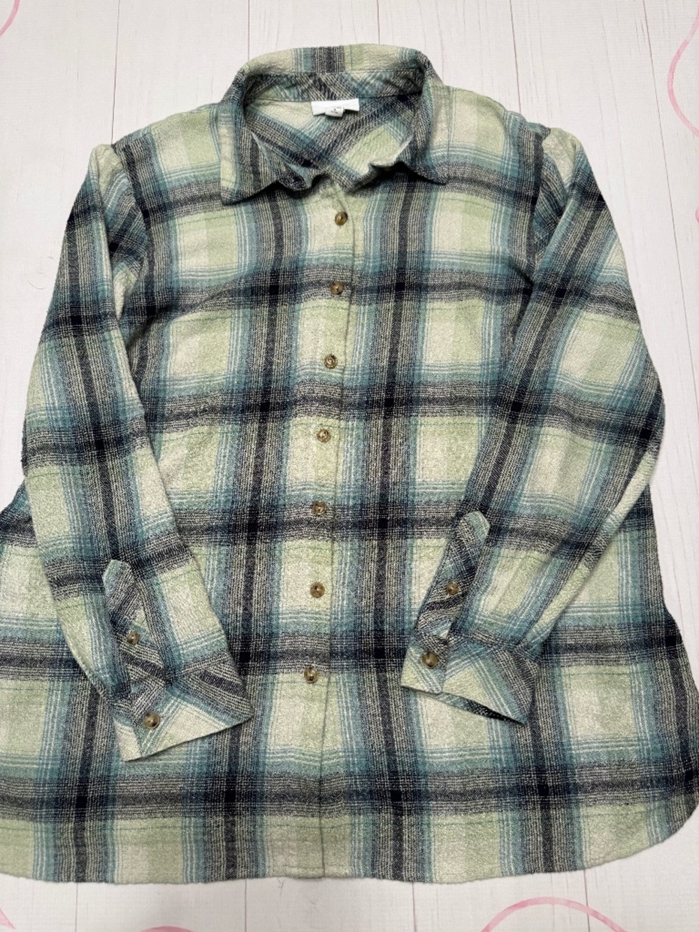 J.Jill Button Front Plaid top Size M Petite